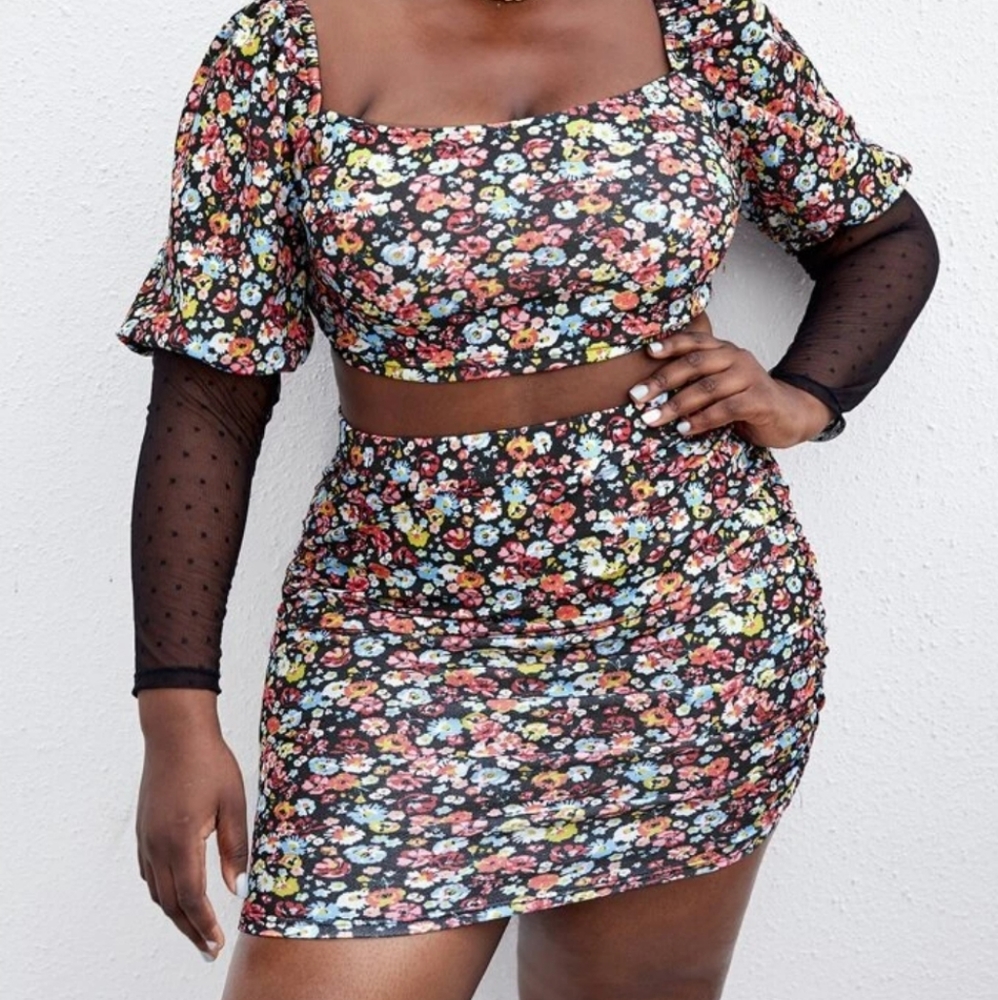 2/$20 2 piece floral skirt set
